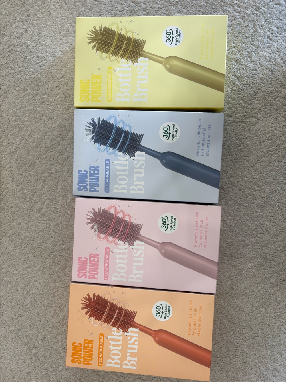 Sonic Power Rechargeable Bottle Brush - Pink